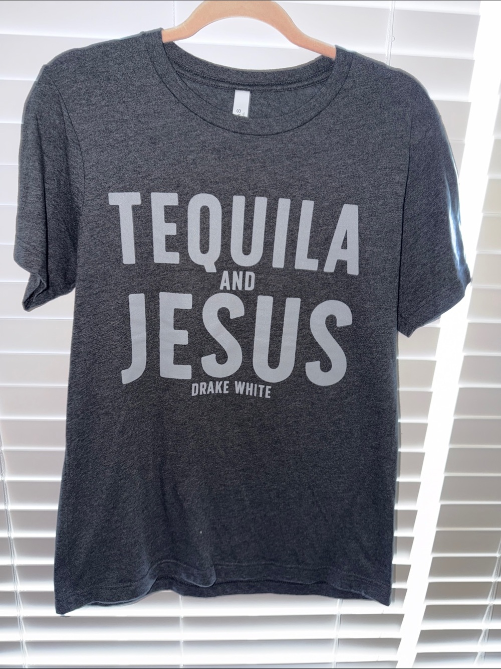 Womens  Charcoal Drake White  ‘Tequila and Jesus' Concert Tee